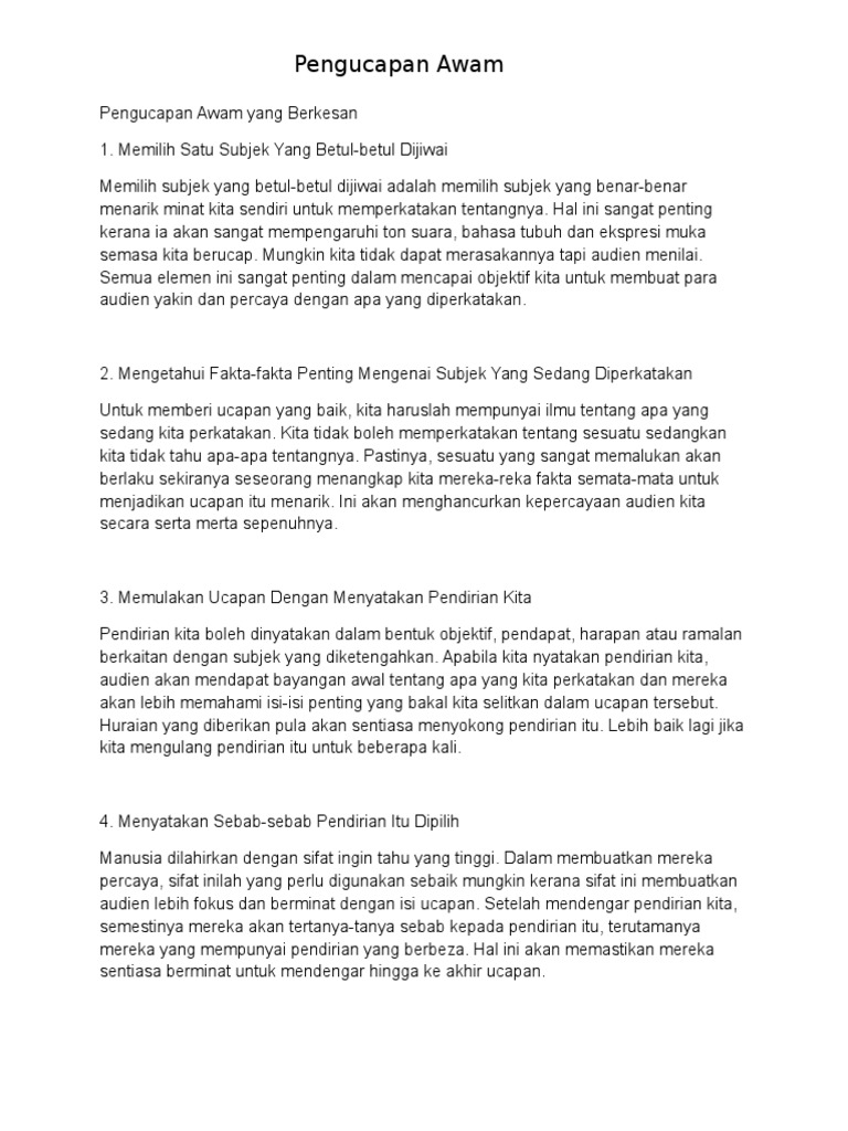 Pengucapan Awam Pdf