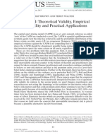 The CAPM - Theoretical Validity, Empirical Intractability and Practical Applications