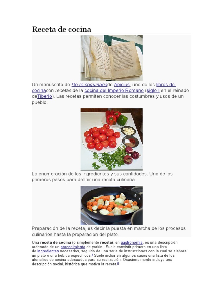 Receta de Cocina | PDF | Receta | Cocinando