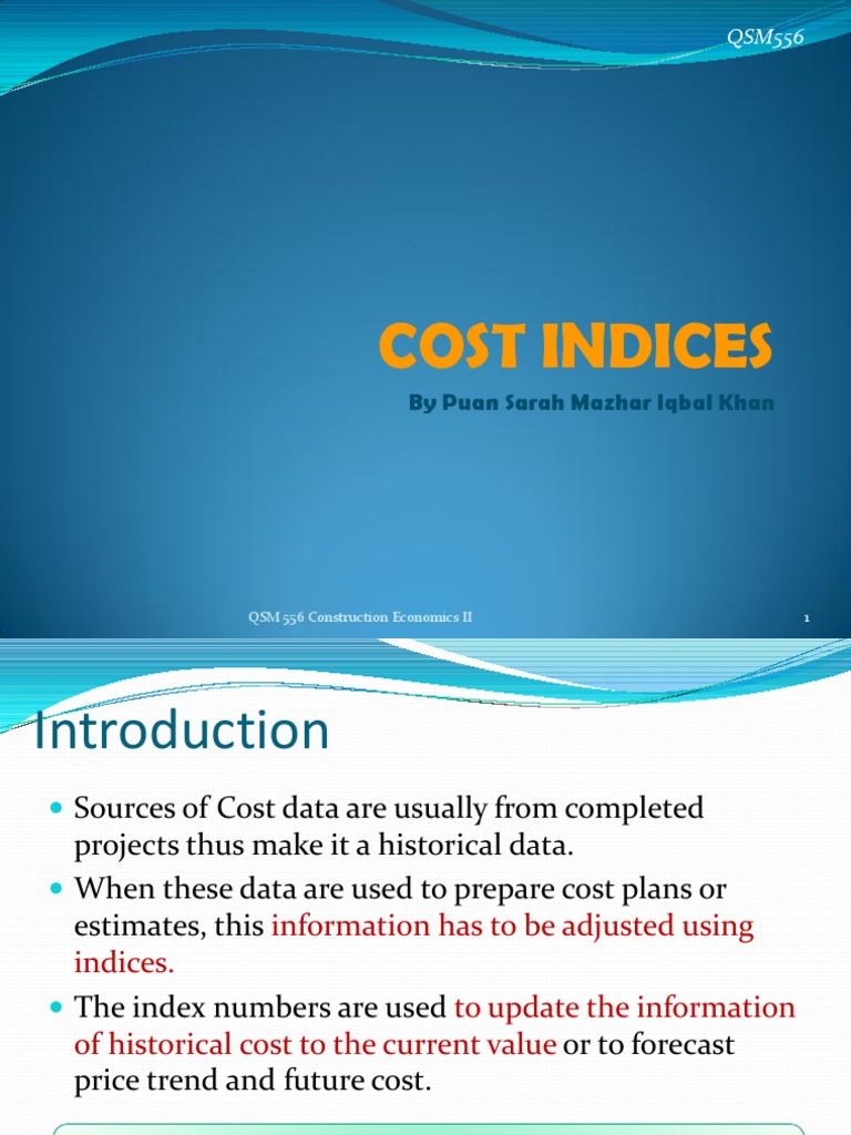 W2 - Cost Index | PDF | Index (Economics) | Price Indices