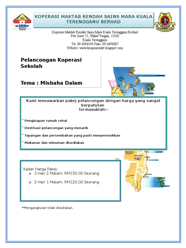 Pamplet Pelancongan 2015 MRSM KT | PDF