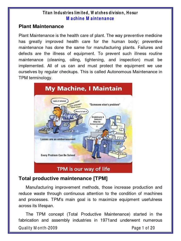 Autonomous Maintenance Pdf Reliability Engineering Industries