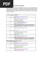 MTH 141 Course Schedule Spring 2010