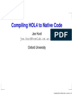Compiling HOL4 To Native Code: Joe - Hurd@comlab - Ox.ac - Uk