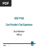 IEEE P1500 Core Provider's Test Experience: Bruce Mathewson Arm LTD