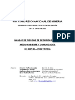 Manejo de Riesgos de Seguridad, Salud, Medio Ambiente y Comunidades Tintaya