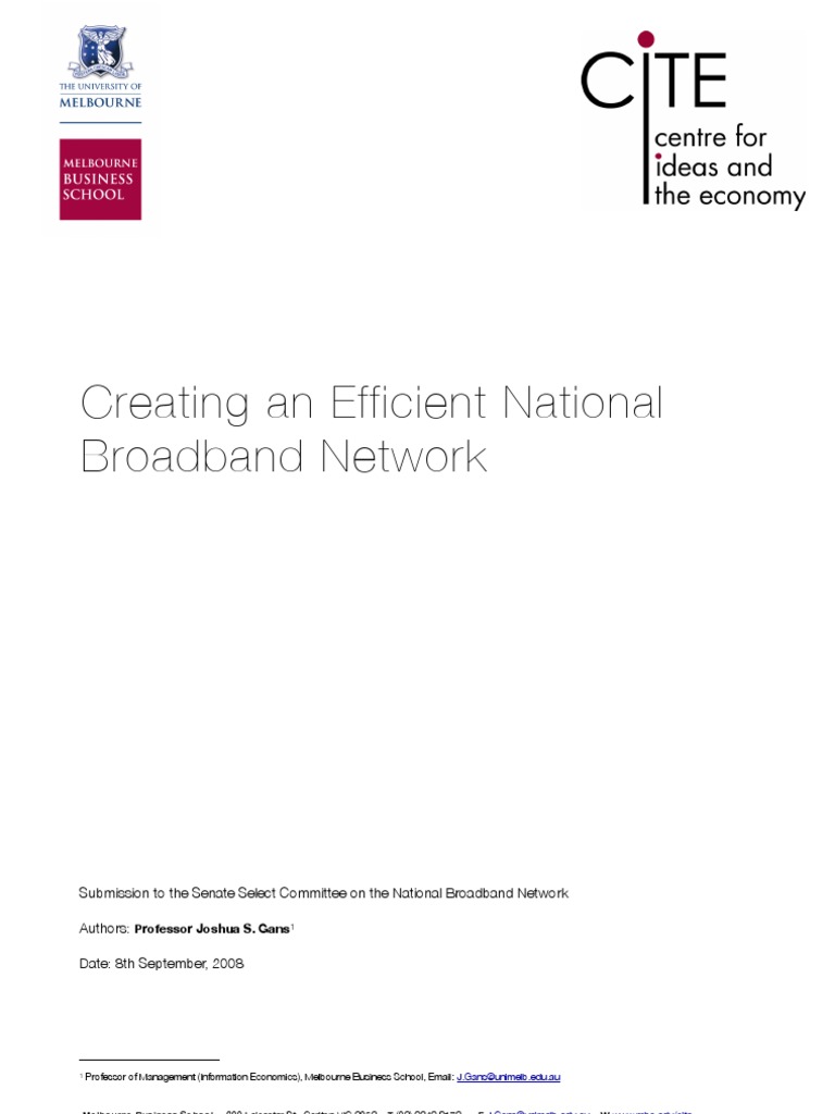 Submission Broadband Senate 08-09-08 | PDF | Fiber To The X | Internet ...