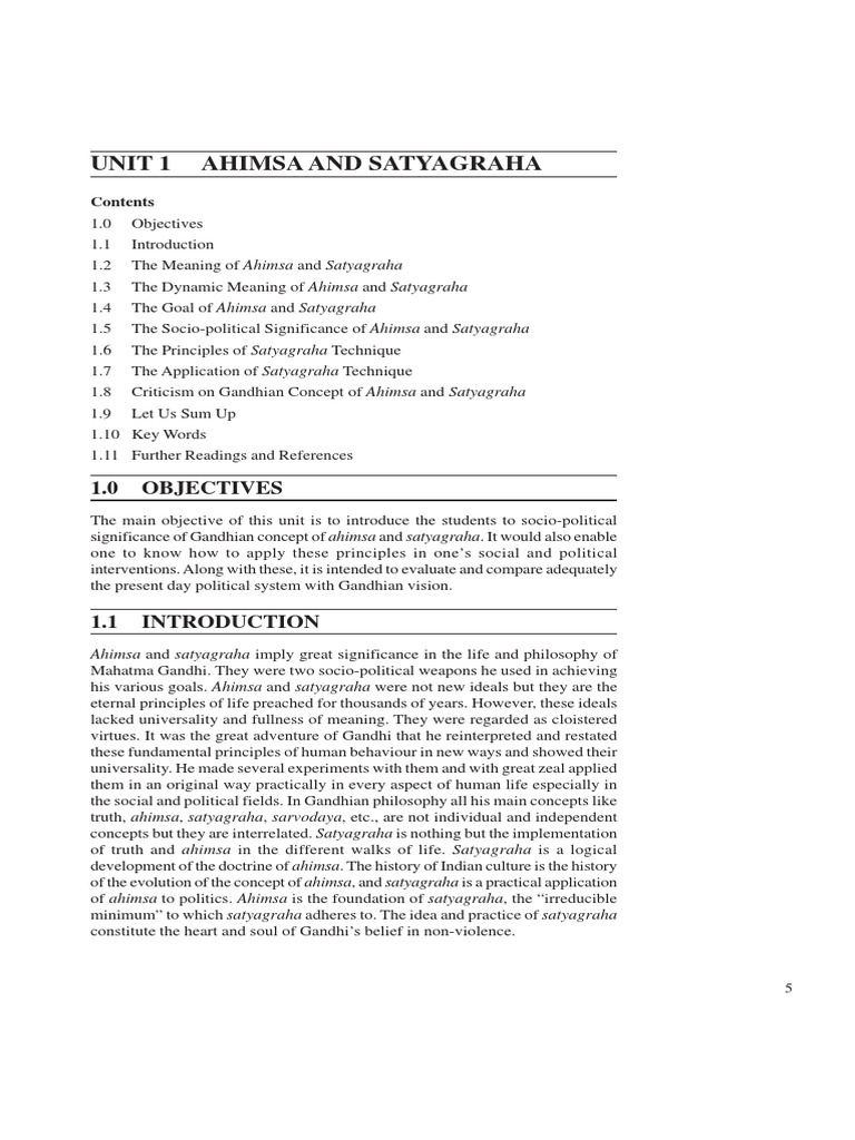 Understanding Ahimsa and Satyagraha | PDF | Nonviolence | Ahimsa