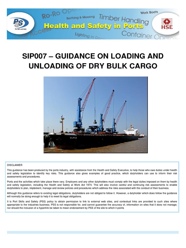 Sip007 - Guidance On Loading Unloading of Dry Bulk Cargo - Issue 1 ...