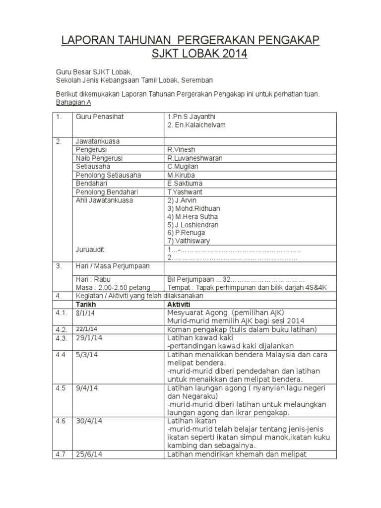 Contoh Laporan Tahunan