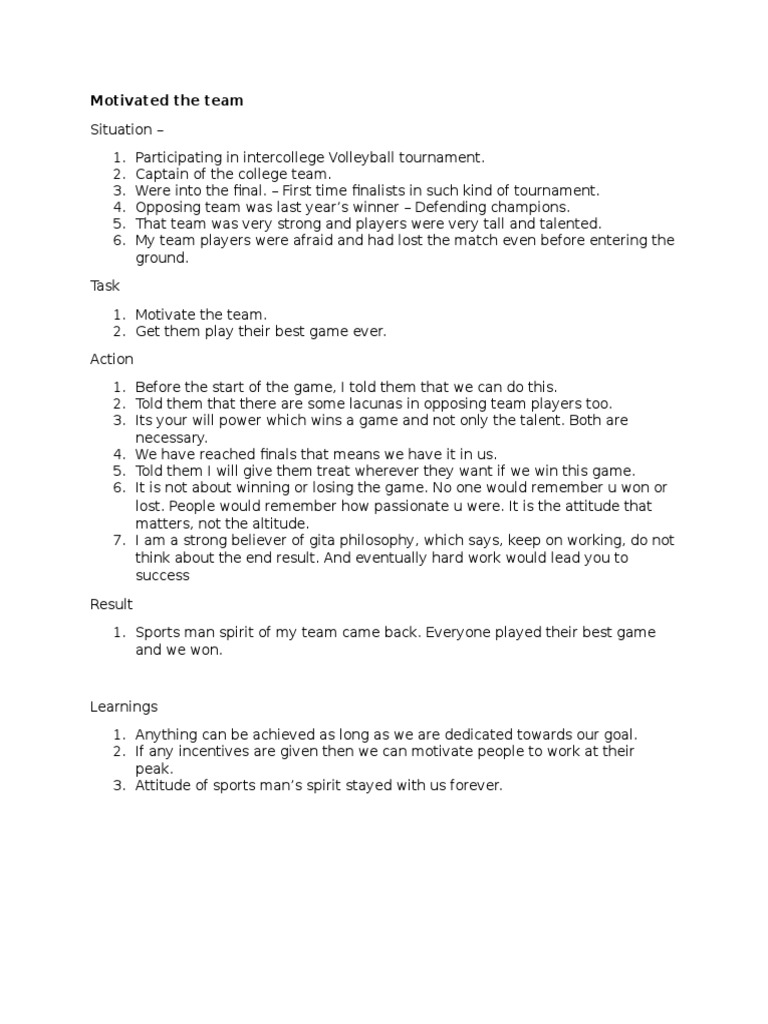 Team Motivation for Volleyball Finals | PDF | Sports & Recreation ...