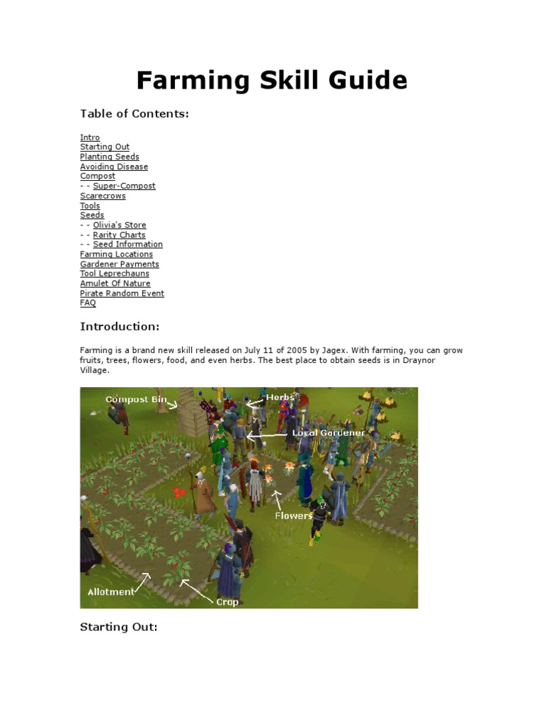 Farming Skill Guide Pdf Vegetables Trees