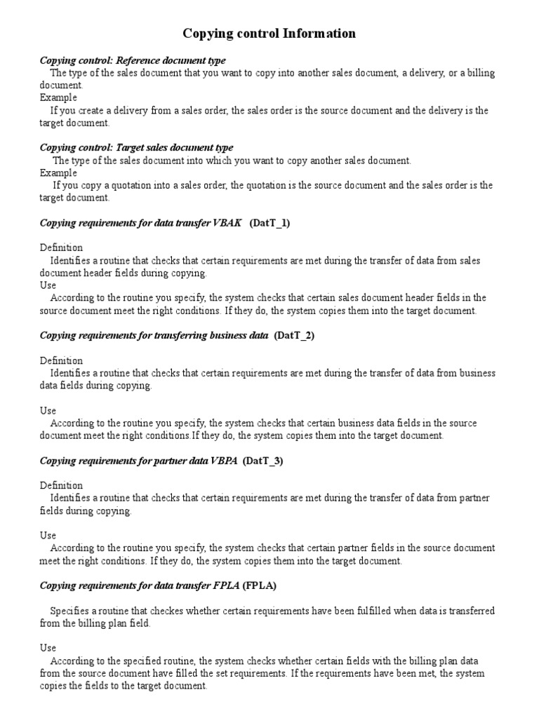 Understanding Copying Control In SAP SD PDF Invoice Subroutine