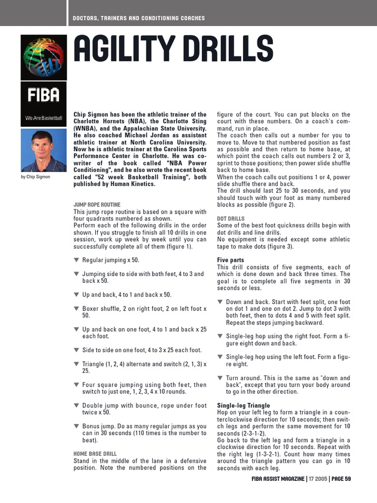 Agility Drills Fiba Ball Games Team Sports
