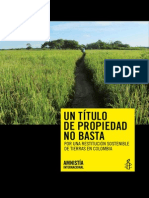 Un Título de Propiedad No Basta Por Una Restitución Sostenible de Tierras en Colombia