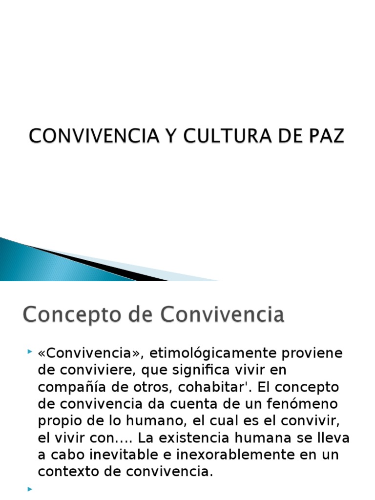 Cultura de Paz y Convivencia Armónica | PDF | Conflicto (proceso ...