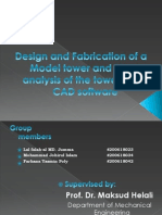 Undergrad Thesis On 'DESIGN AND FABRICATION OF A MODEL TOWER AND STRESS ANALYSIS OF THE MODEL TOWER USING CAD SOFTWARE'