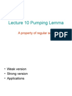 Lecture 10 Pumping Lemma: A Property of Regular Sets