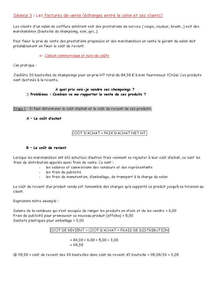 Les Factures de Vente  Sodles  Facture