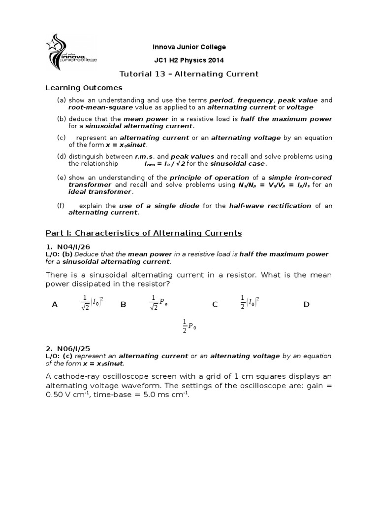 AC Circuit Analysis and Transformer Basics | PDF | Root Mean Square ...