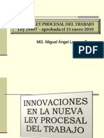 Innovaciones A La Nueva Ley Procesal de Trabajo