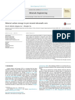 Mineral Carbon Storage in Pre Treated Ultramafic Ores 2015 Minerals Engineering