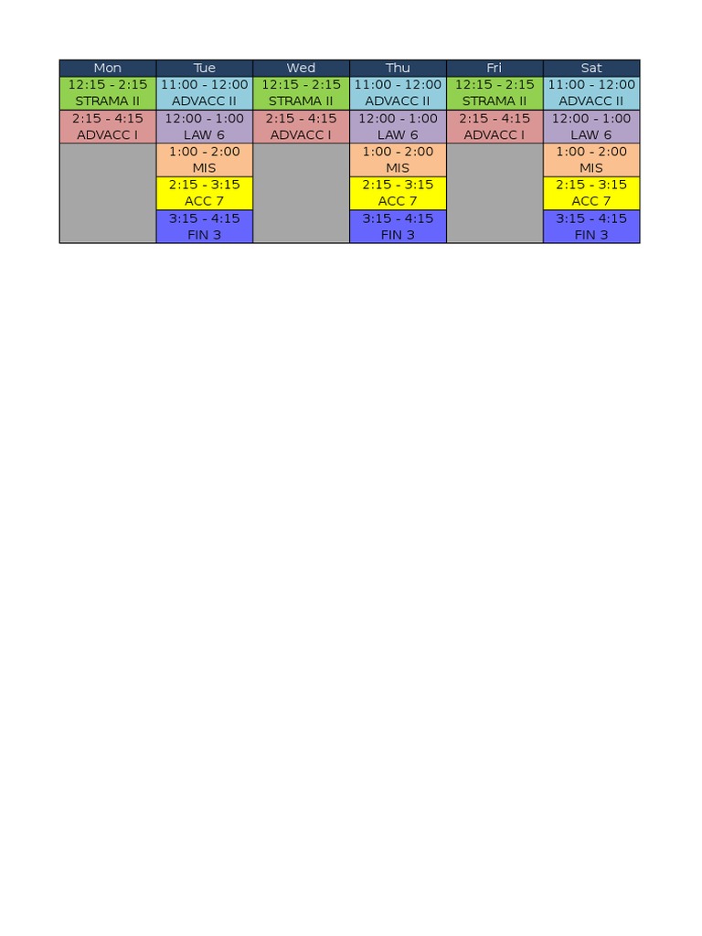 Student Class Schedule | PDF