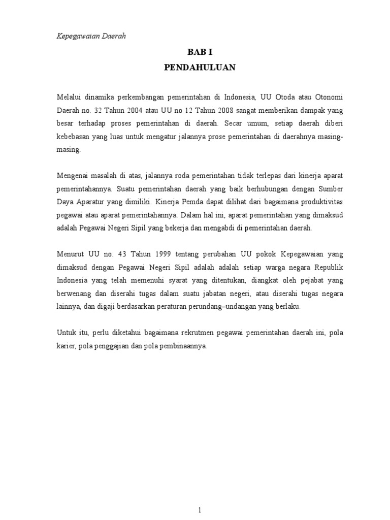 Makalah Kepegawaian Daerah