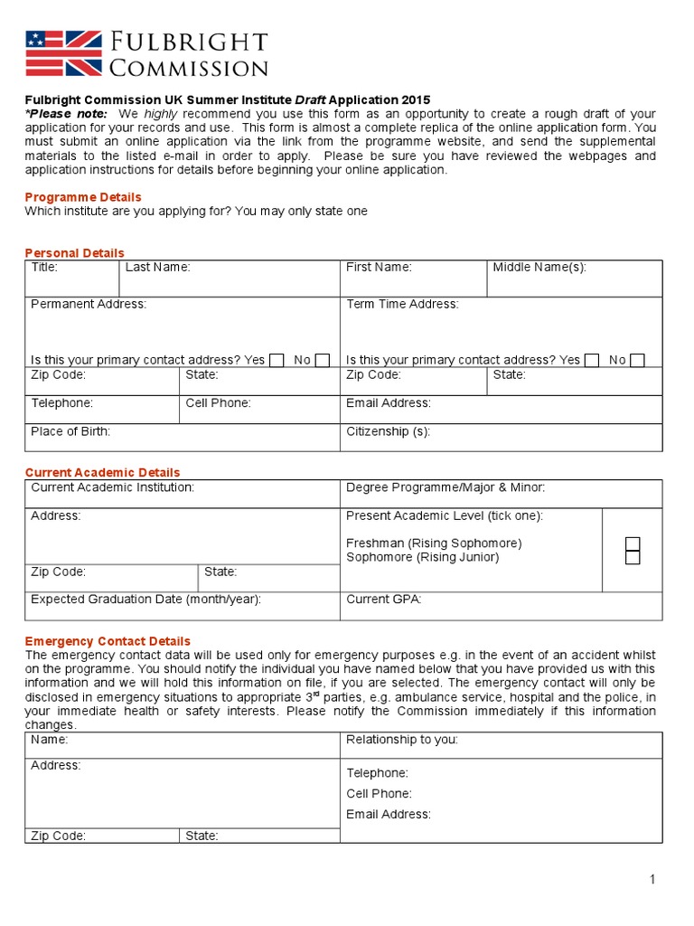 UKSI Application Form 2015 White Americans Race And Ethnicity In