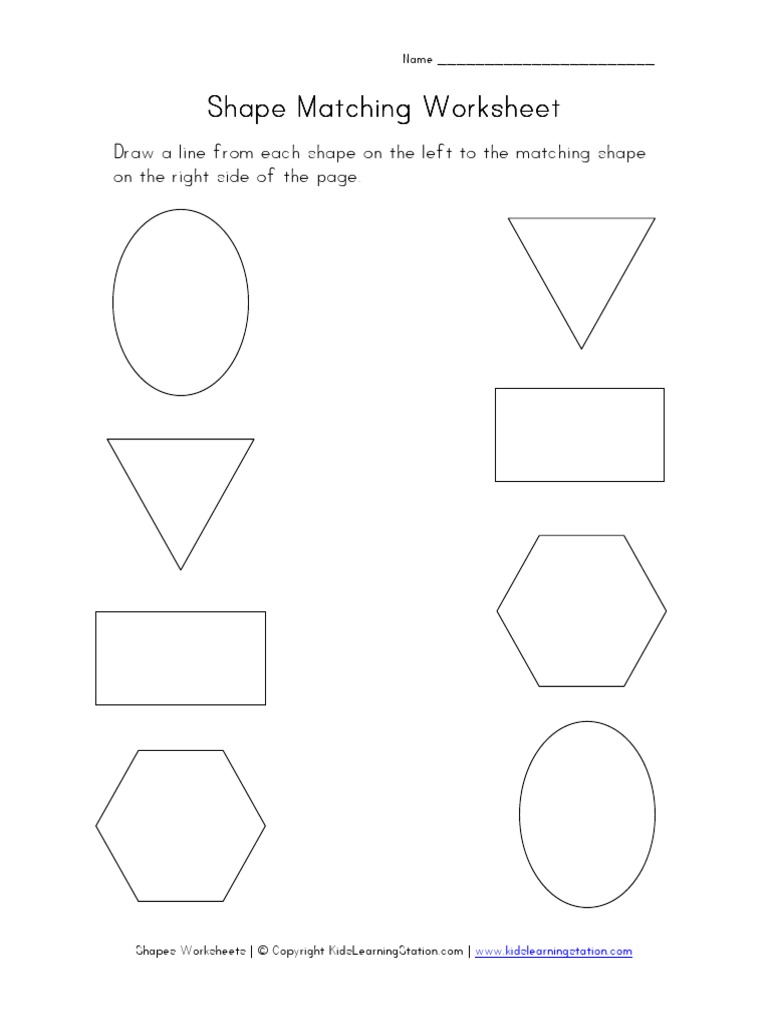 Shape Matching Worksheet2 PDF | PDF