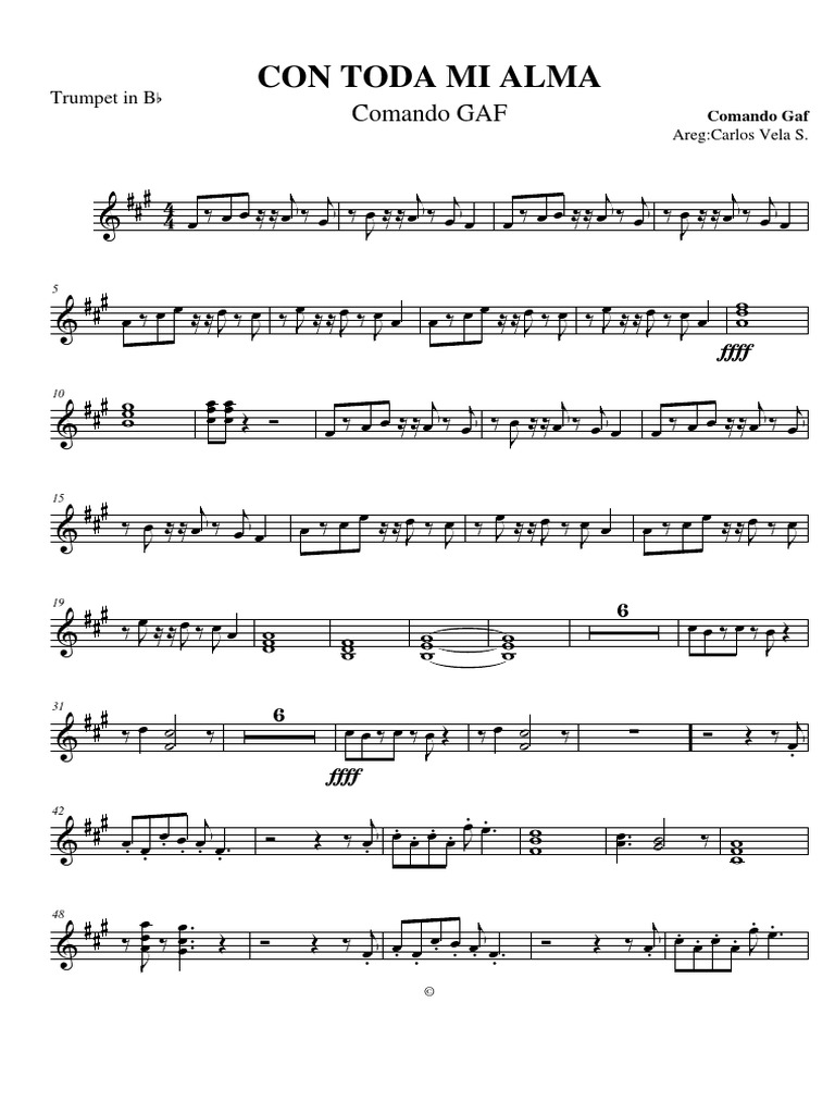 Con Toda Mi Alma Comando GAF (Bolivia) - Trumpet in BB | PDF
