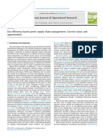 Eco Efficiency Based GSCM Current Status and Opportunities