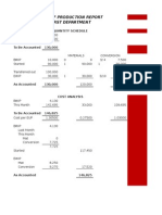 Cost of Production Report First Department: Quantity Schedule