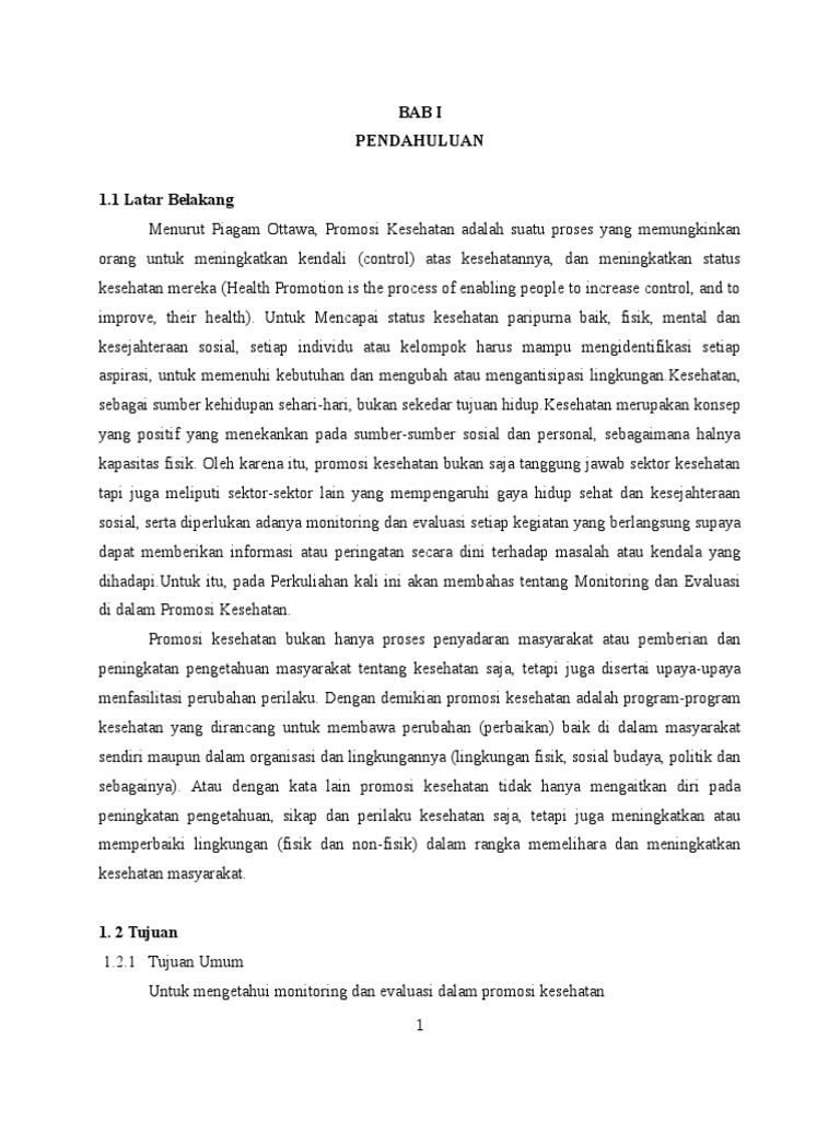 Monitoring Dan Evaluasi Promosi Kesehatan