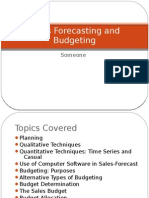 Sales Forecasting and Budgeting