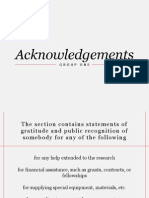 Acknowledgements: Group One
