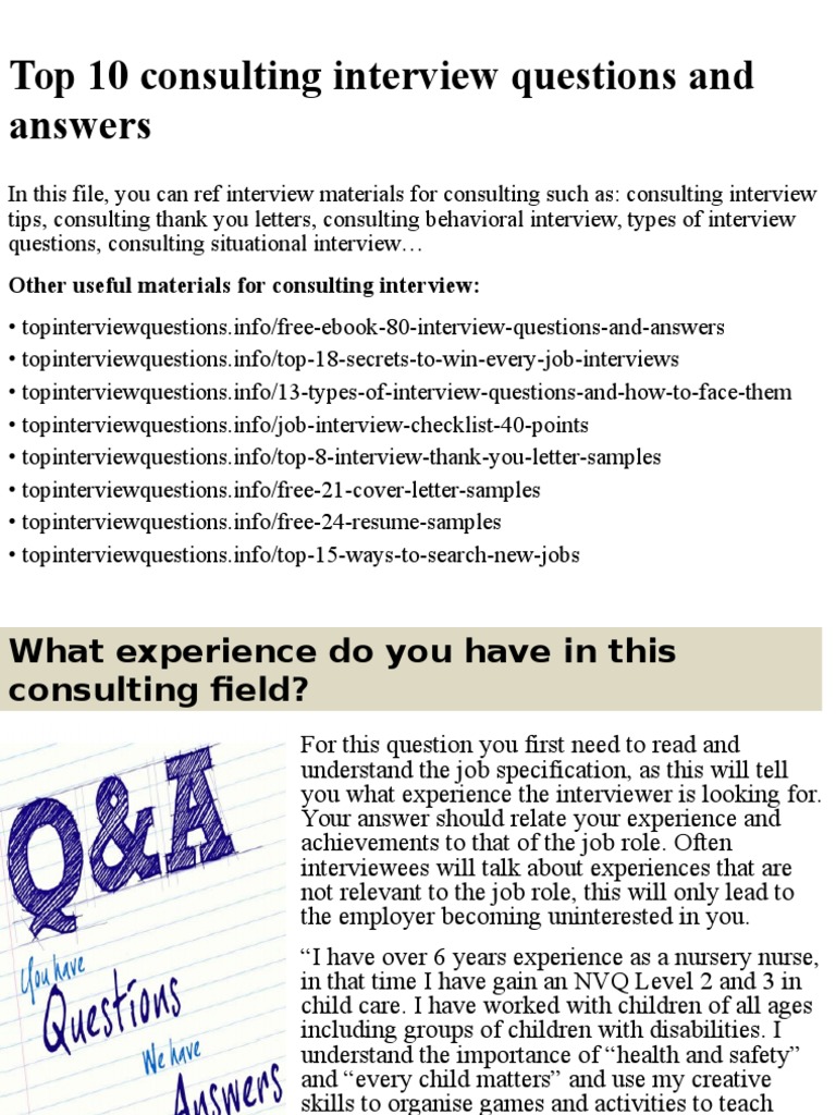 Top Consulting Interview Questions Guide | PDF | Interview | Job Interview