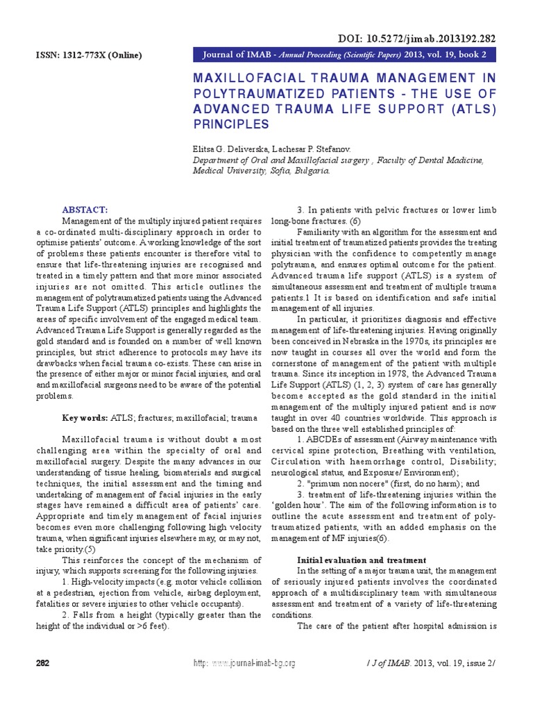 Maxillofacial Trauma Management with ATLS | PDF | Shock (Circulatory ...