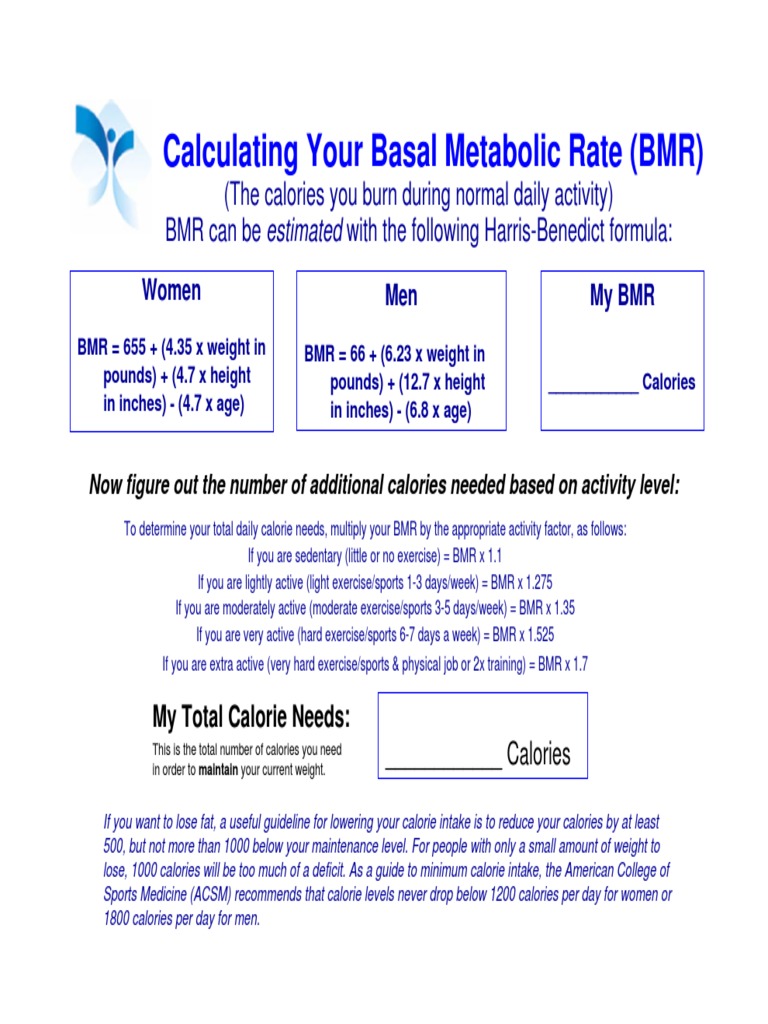 BMR Calculation PDF