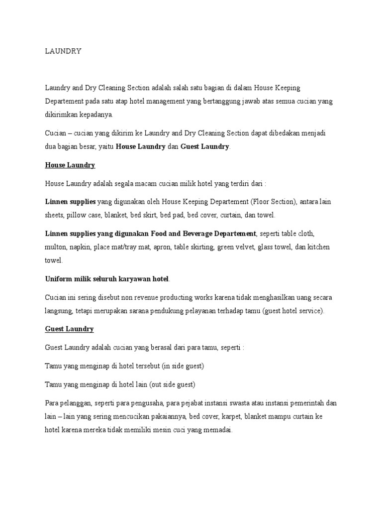 Laundry | PDF