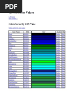 HTML Color Values: Colors Sorted by HEX Value