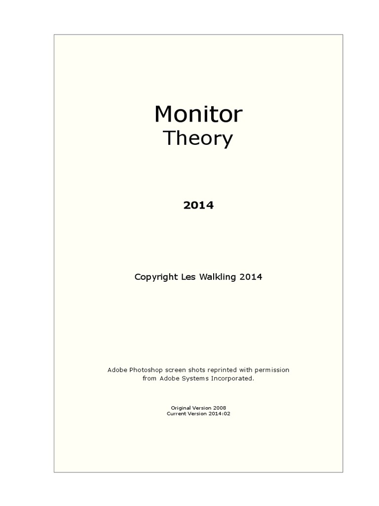 Monitor Theory PDF Computer Monitor Rgb Color Model
