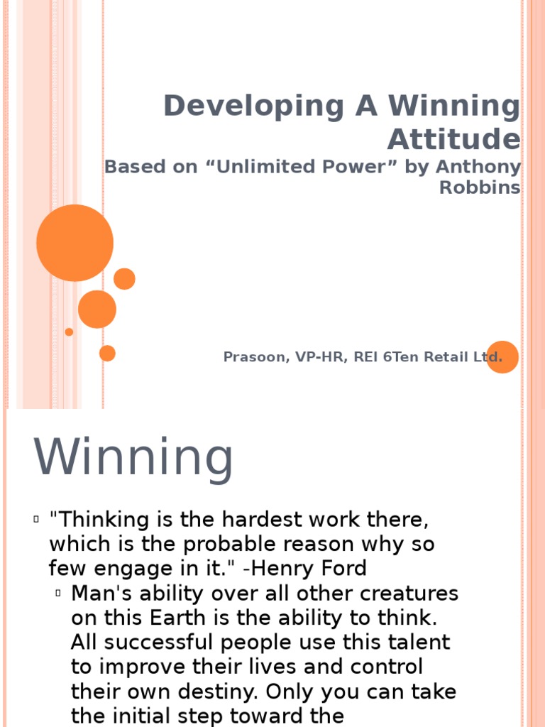 Developing a Winning Attitude Guide | PDF | Value (Ethics ...