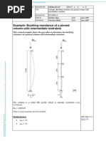 Example- Buckling Resistance of a Pinned Column With Intermediate Restraints