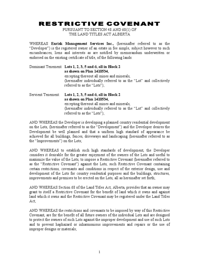 restrictive covenant Covenant (Law) Arbitral Tribunal