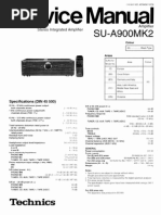 Technics Stereo Integrated Amplifier SU A 900 MK2 Service Manual