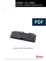 Kyocera FS-1000: Easy To Remanufacture Cartridge Instructions