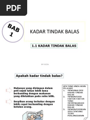 Kimia Kadar Tindak Balas Pdf