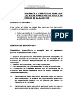 Requisitos Generales y Especificos para Optar Por Un Titulo en Todas Las Carreras