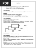 Database Notes